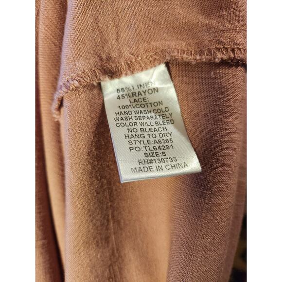 ๐ธ Umgee Boho Fringe Hem Top โ Soft Blush Pink Small - Picture 6 of 6